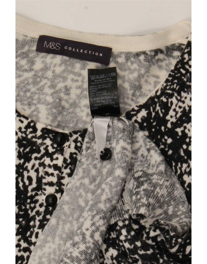 Pulover cardigan cu model abstract pentru femei Marks & Spencer UK 16 mare negru