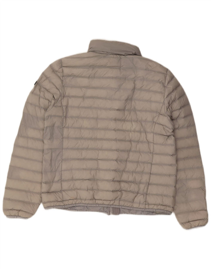 Jachetă căptușită cu glugă Superdry pentru femei UK 16 mare nailon gri