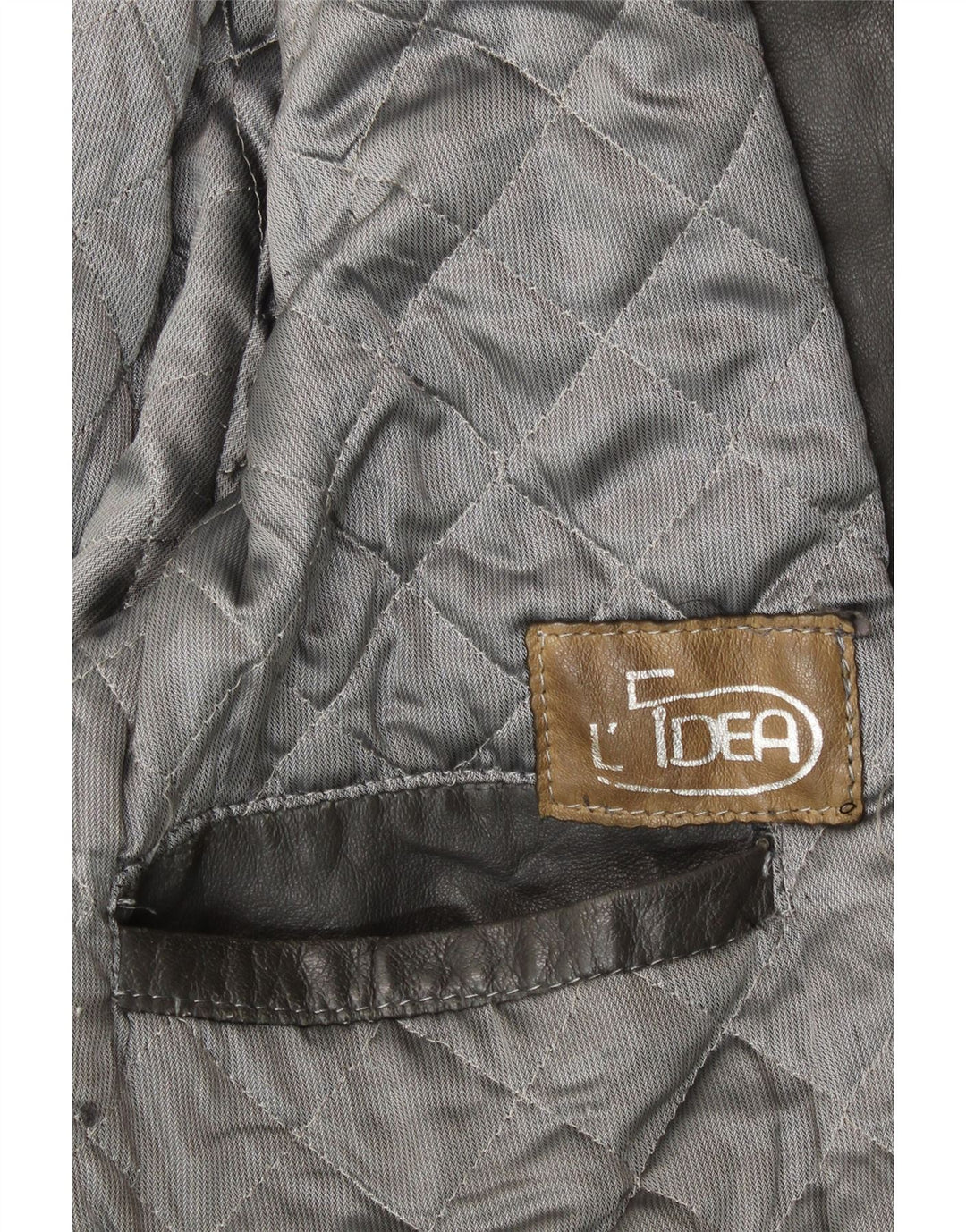 VINTAGE Mens Leather Jacket UK 40 Large Grey