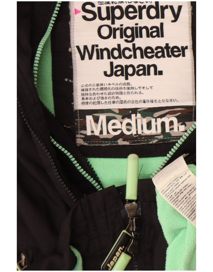 Jachetă Windbreaker cu glugă Superdry pentru femei UK 14 Medium Black