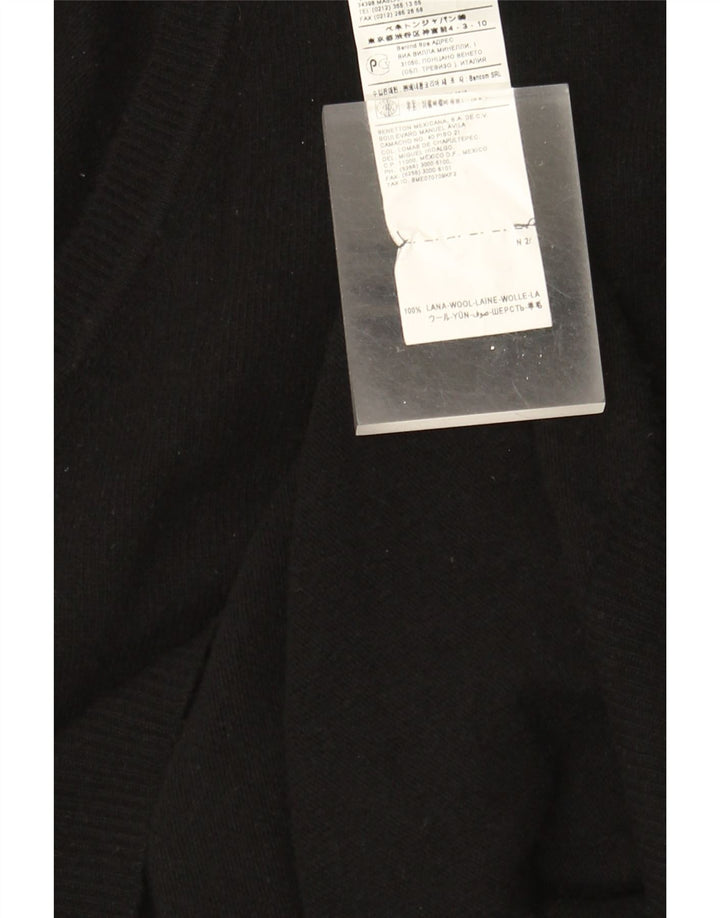 Benetton Mens Slim Fit Vest Tank Top XL Lână neagră