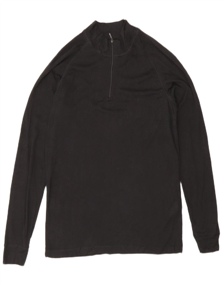 Trening pentru bărbați Mountain Warehouse, cu fermoar, cu gât, pulover, mic, negru