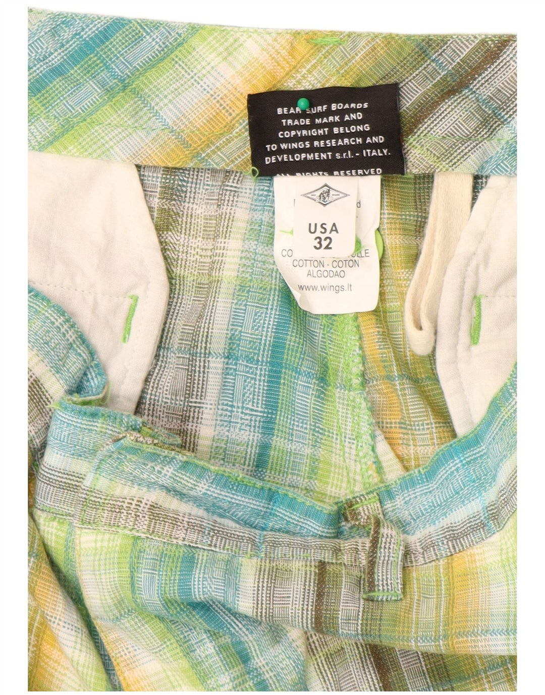 Pantaloni scurți cargo pentru bărbați Bear W32, bumbac cu carouri medii, multicolore