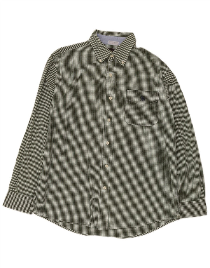 U.S. POLO ASSN. Cămașă pentru bărbați, verde mediu, bumbac