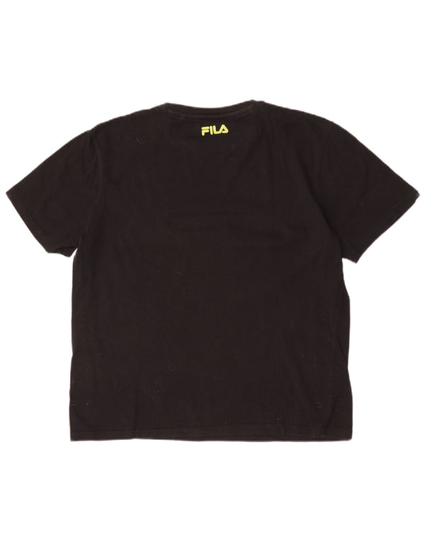 Tricou grafic Fila pentru bărbați Top Medium Negru Bumbac