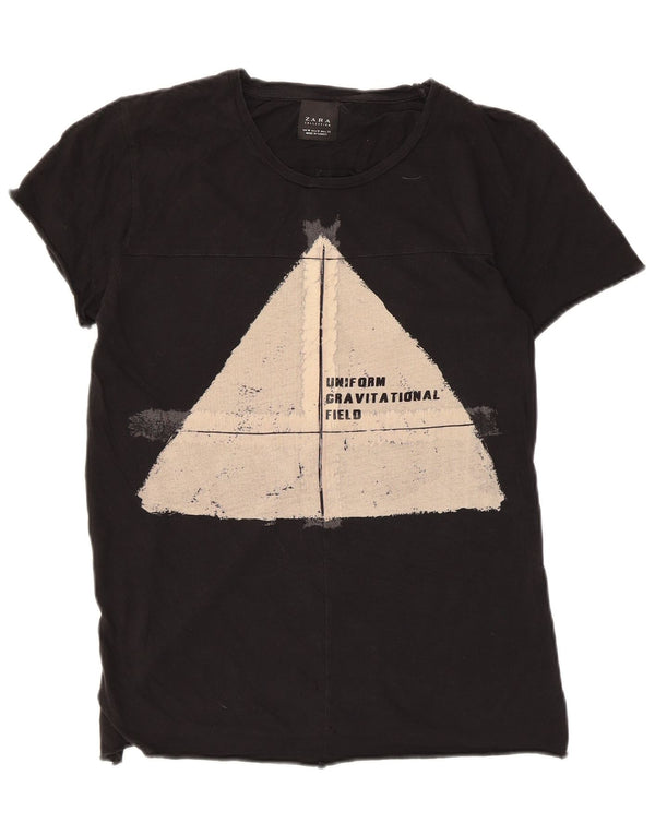 Tricou cu grafic pentru femei Zara UK 12 Medium Negru