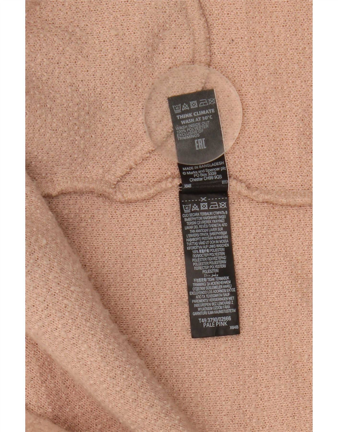 Palton deschis pentru femei Marks & Spencer UK 14, mare, roz, poliester