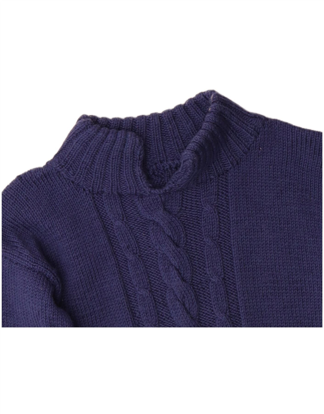 VINTAGE Pulover cu gât țestoasă pentru femei UK 10 Mic bleumarin