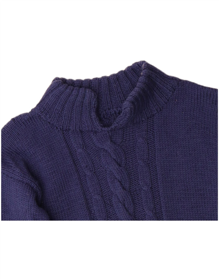 VINTAGE Pulover cu gât țestoasă pentru femei UK 10 Mic bleumarin