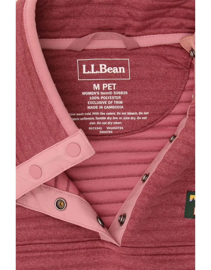L.L.BEAN Pulover pentru damă cu gât cu nasturi, UK 14 Burgundy mediu