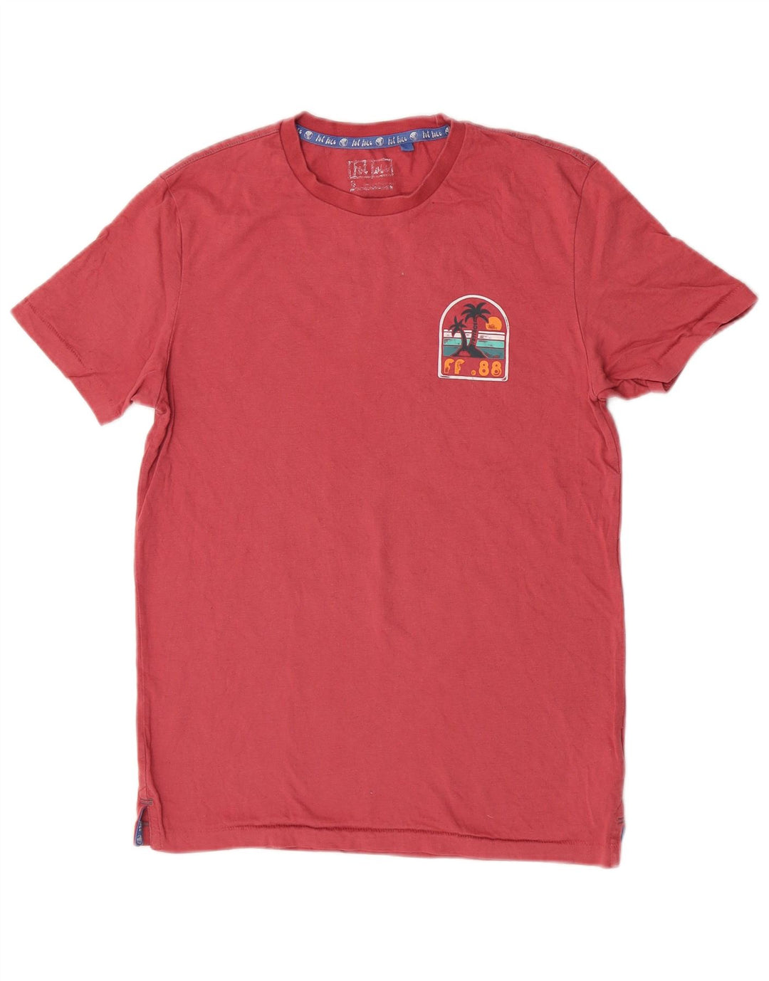 Tricou grafic pentru bărbați Fat Face Top mic, roz, bumbac, plajă