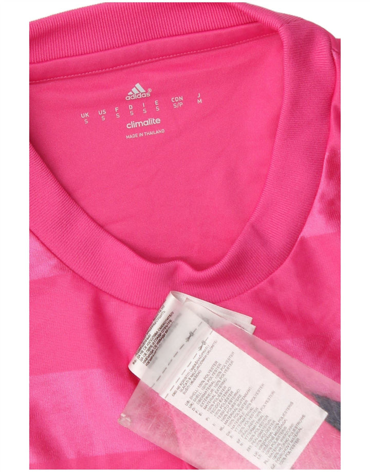 Tricou Adidas Climalite pentru bărbați Top mic, roz, poliester cu dungi