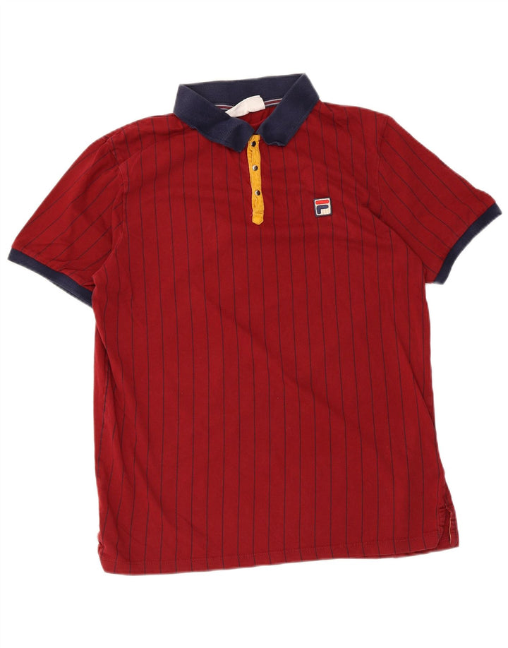 Tricou polo Fila pentru bărbați, bumbac cu dungi maro mediu