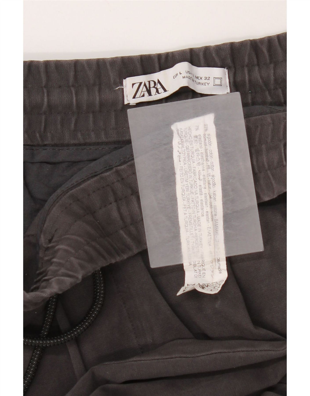 Pantaloni tăiați pentru bărbați Zara L32 L25 bumbac gri