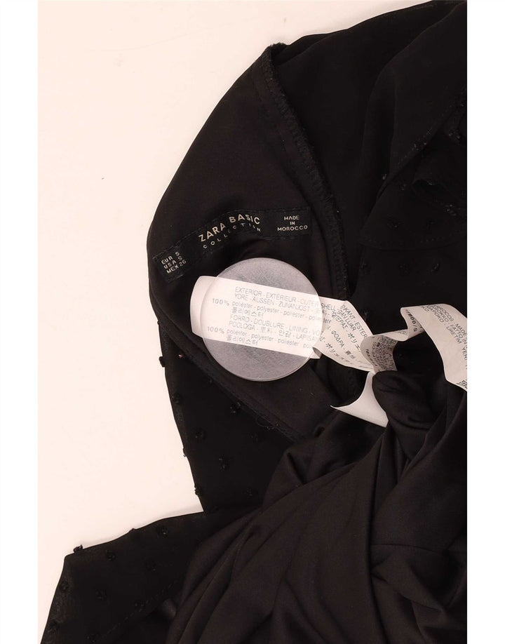 Rochie de bază pentru femei Zara UK 10 Poliester cu pete negre mici