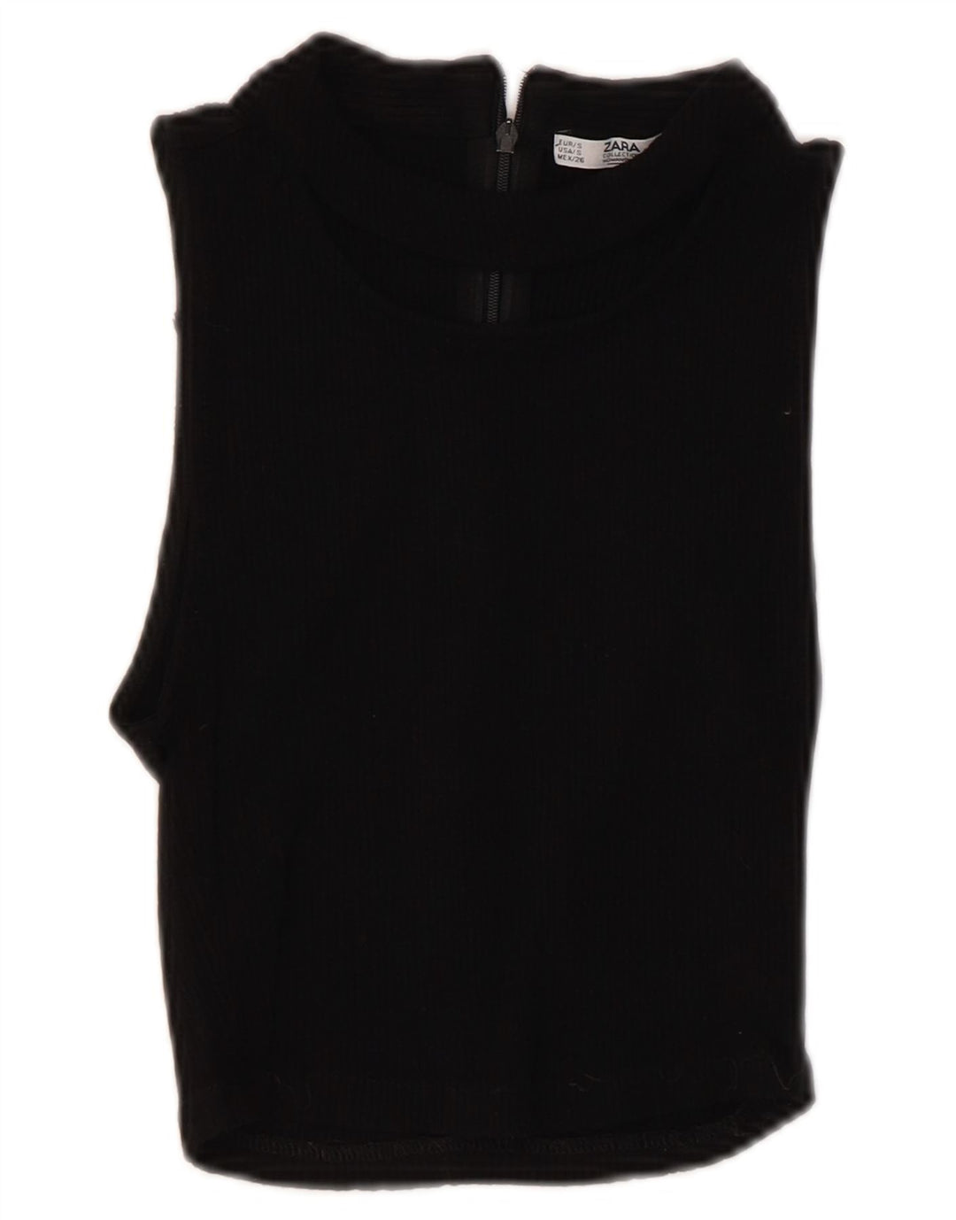 Crop Top fără mâneci pentru femei Zara UK 8 Small Black Viscose