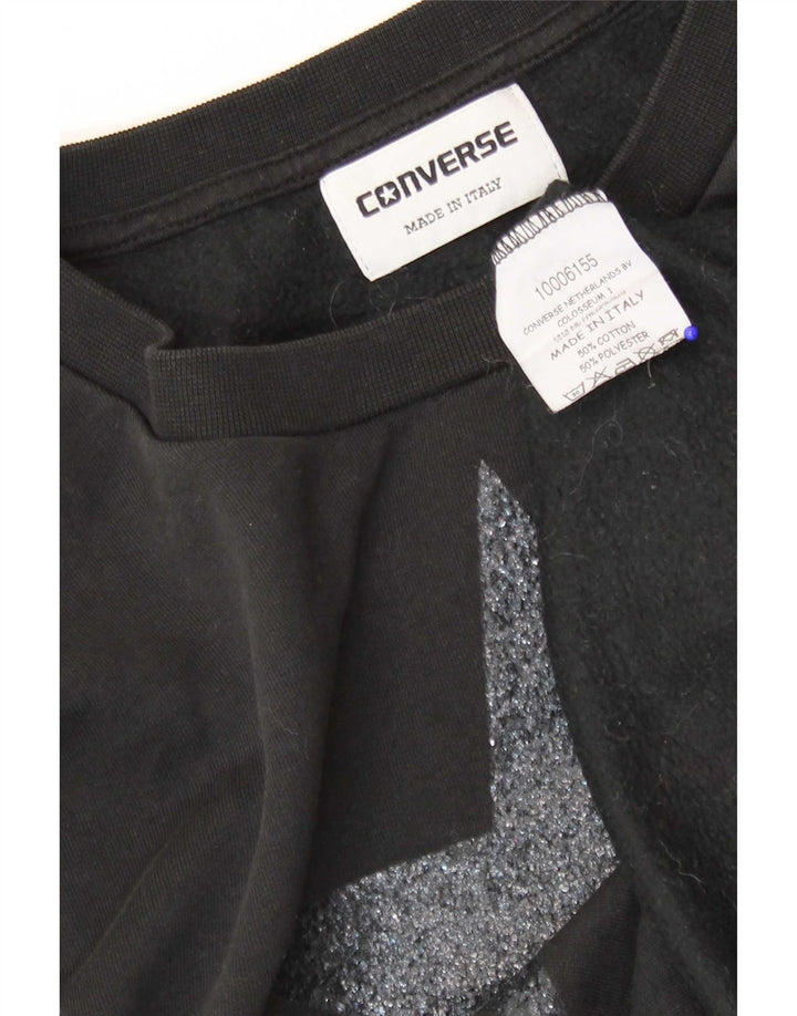 Pulover supradimensionat cu grafic pentru femei Converse UK 10 Small Black