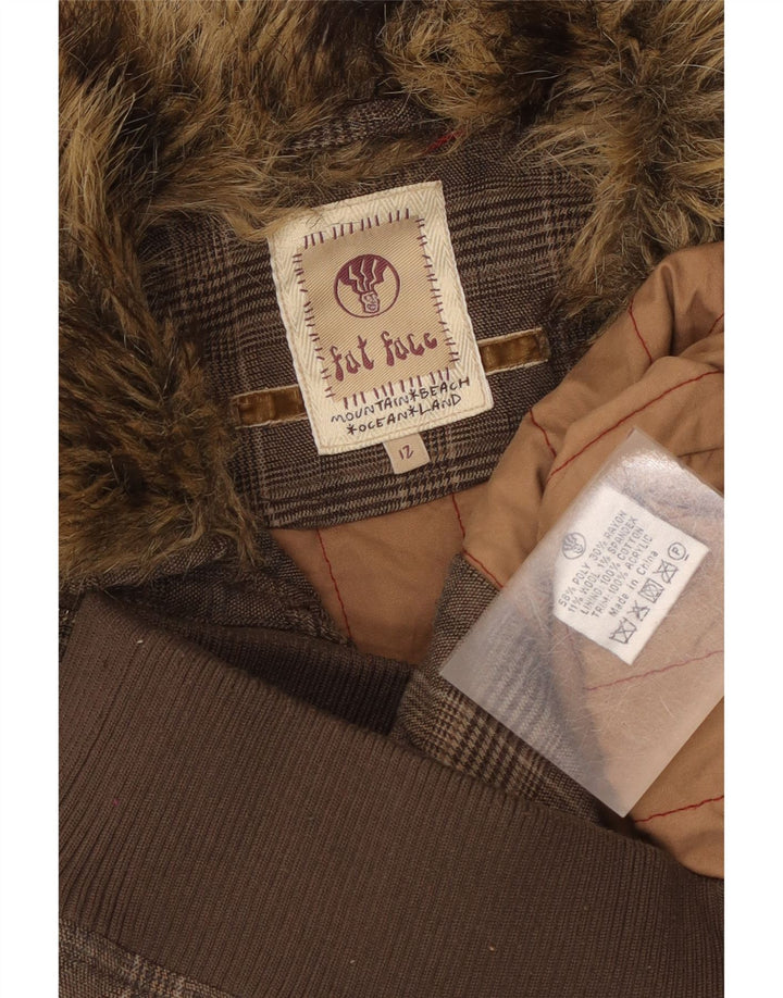 Fat Face Gilet pentru femei UK 12 Medium Brown Houndstooth Poliester