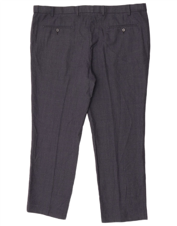 Pantaloni de costum pentru bărbați Marks & Spencer, cu tăiere obișnuită, L44 L31 Lână bleumarin
