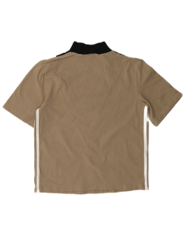 Tricou grafic Adidas pentru femei Top UK 8 Small Beige Colorblock Bumbac