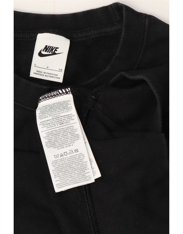 Pulover oversized pentru femei Nike Crop, UK 10, bumbac negru mic