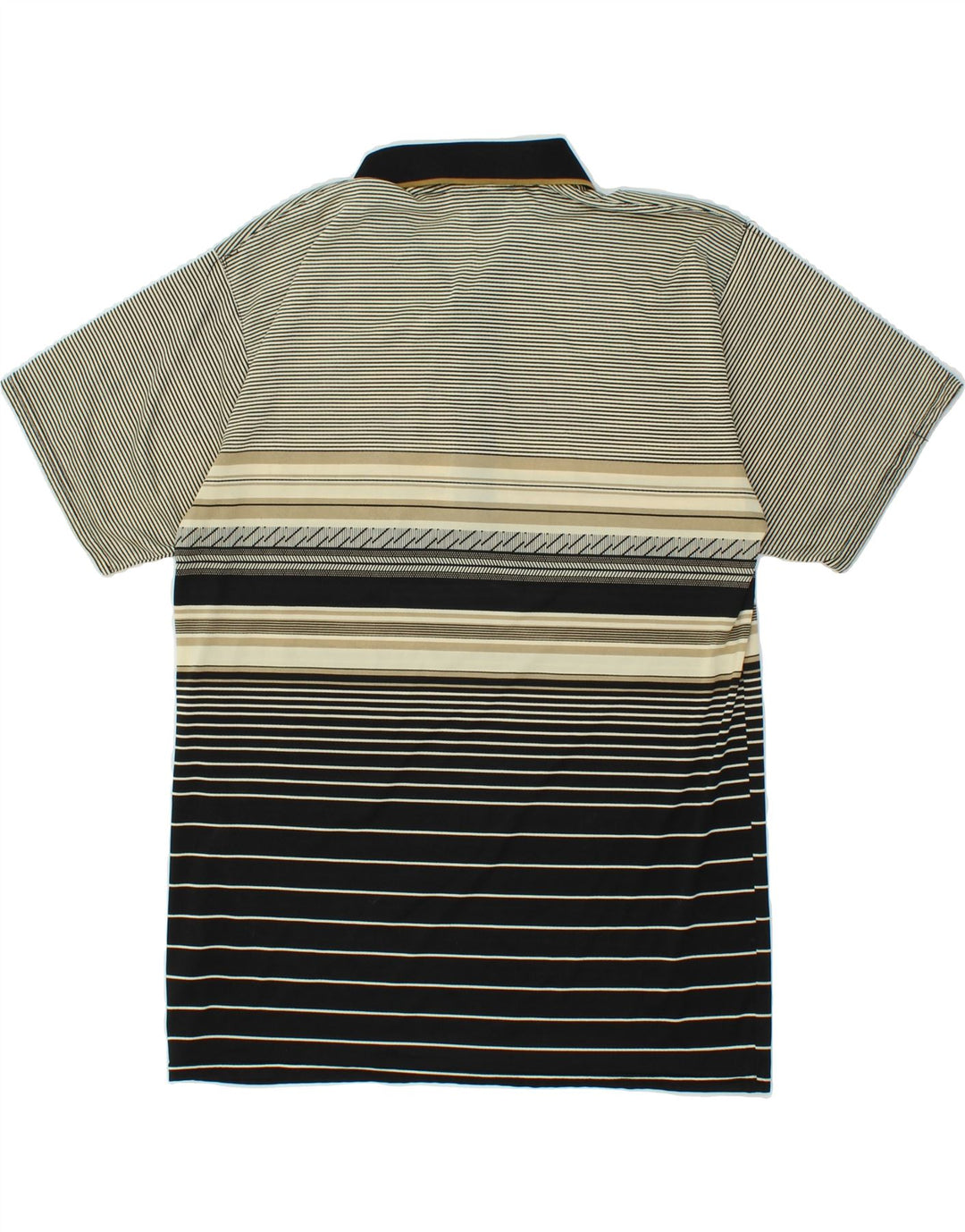 VINTAGE Tricou polo pentru bărbați, poliester cu dungi gri mediu