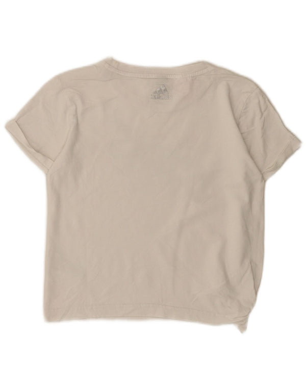 Tricou grafic Adidas Fete Top 11-12 Ani Bumbac Alb