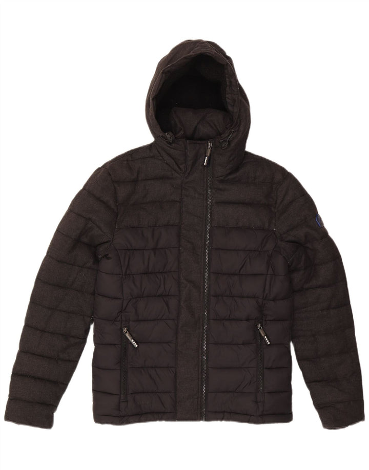 Jachetă căptușită cu glugă Superdry pentru bărbați UK 36 Poliester gri mic