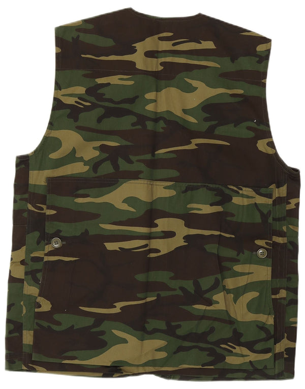Gilet utilitar vintage pentru bărbați IT 48 Medium Green Camouflage Poliester Army