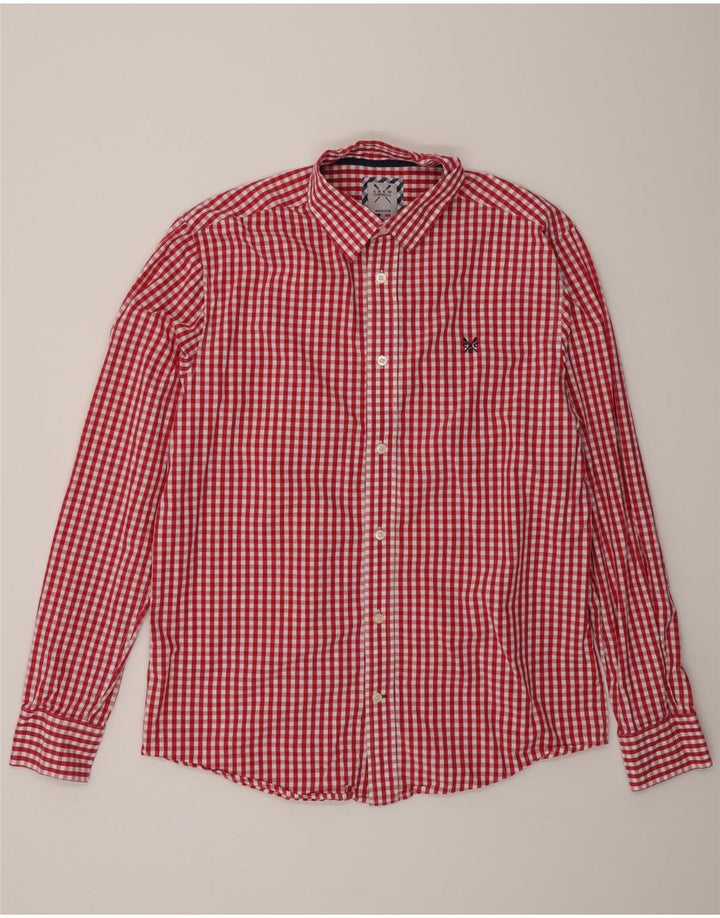 Crew Clothing Cămașă clasică pentru bărbați, bumbac vichy roșu mediu