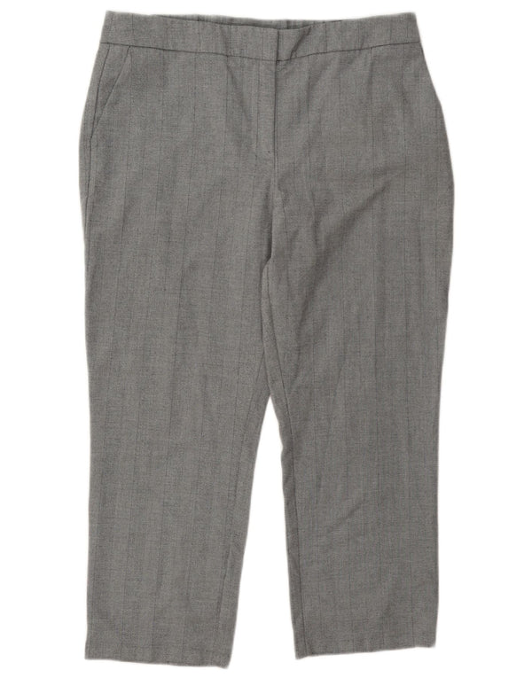 Pantaloni tăiați pentru femei Marks & Spencer UK 14 Large W34 L24 Gri Poliester