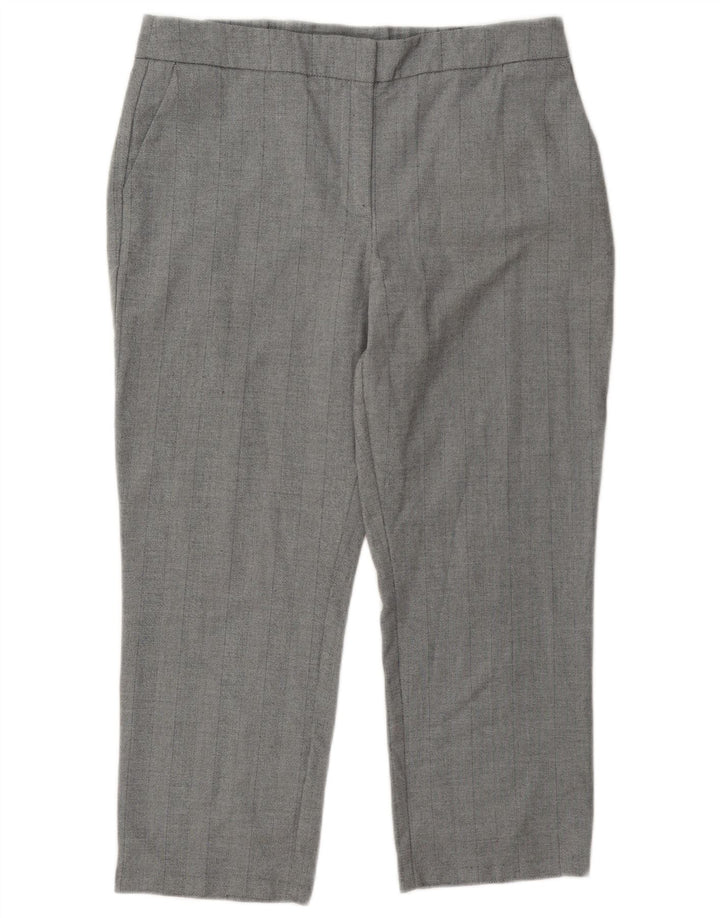 Pantaloni tăiați pentru femei Marks & Spencer UK 14 Large W34 L24 Gri Poliester