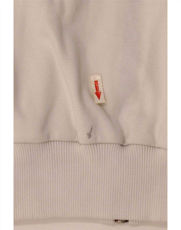 Jachetă de top pentru trening cu grafică Adidas pentru femei UK 10 Small White Colorblock