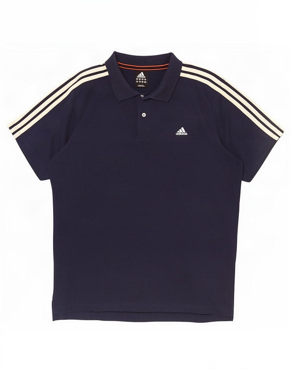 Tricou polo Adidas Climalite pentru bărbați XL, bumbac bleumarin