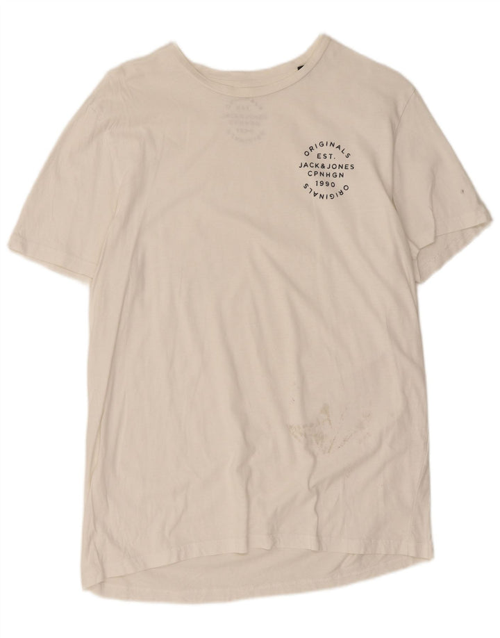 Tricou Jack & Jones pentru bărbați Top mare din bumbac alb
