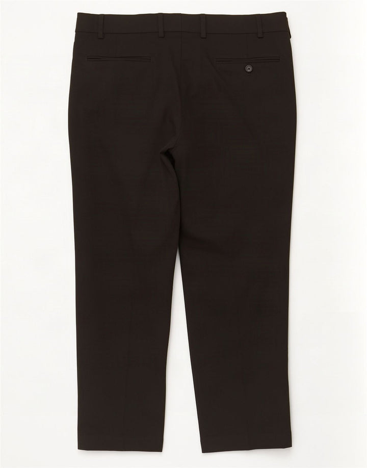 Pantaloni tăiați pentru bărbați Marks & Spencer, slim, L38 L25, poliester negru