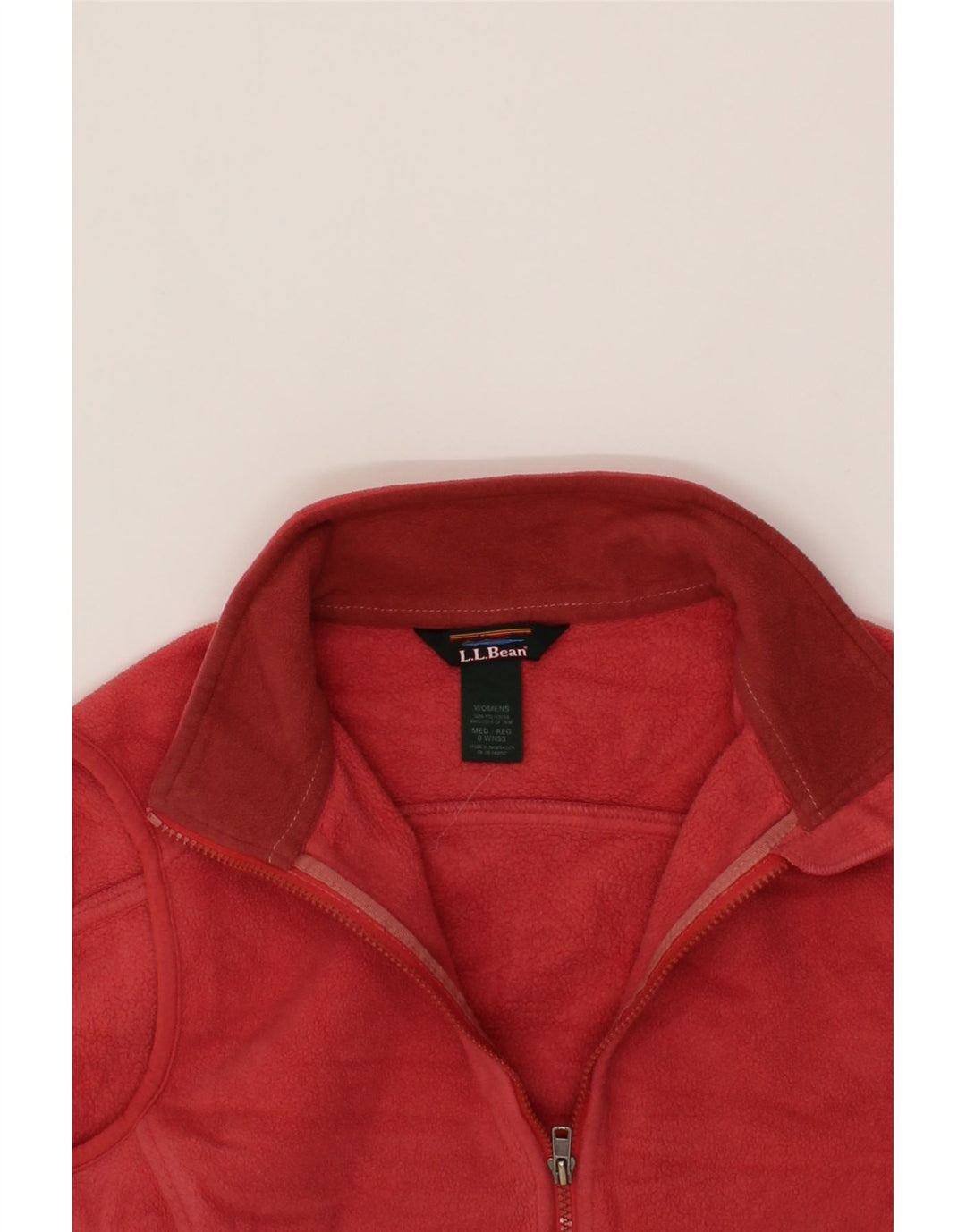 L.L.BEAN Womens Fleece Gilet UK 14 Medium Red Polyester Vintage L.L.Bean and Second-Hand L.L.Bean from Messina Hembry 