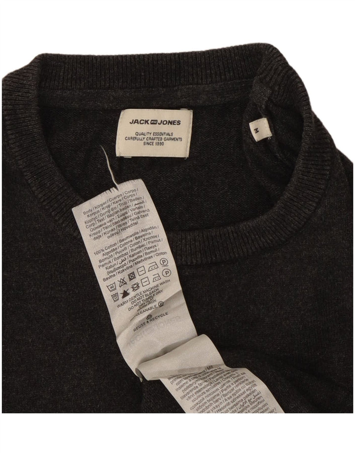 Pulover Jack & Jones pentru bărbați, cu gât crew, bumbac, gri mediu