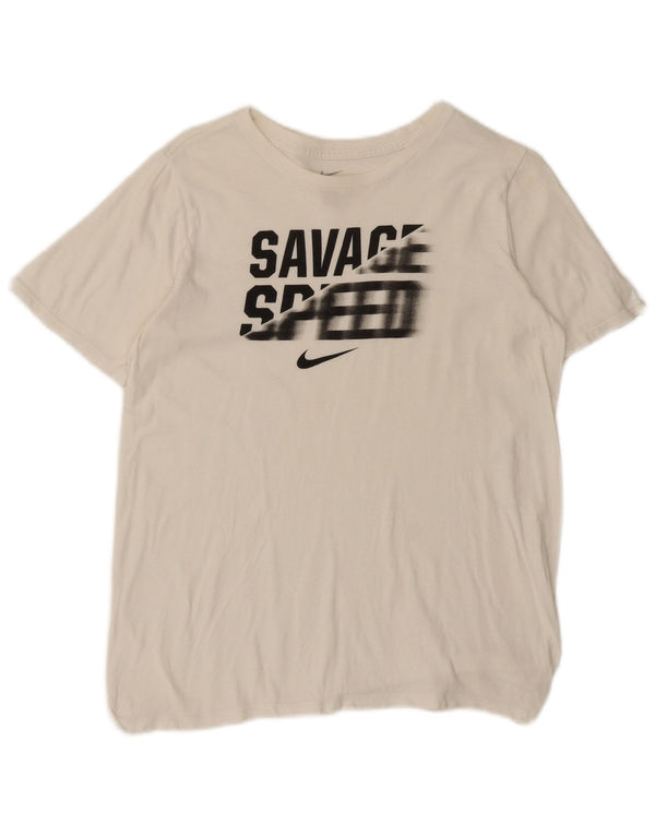 Tricou grafic Nike pentru băieți Athletic Cut Top 13-14 ani XL Alb