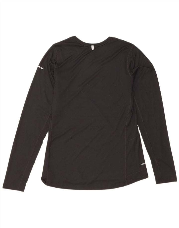 Nike Dri Fit Top cu mânecă lungă pentru femei UK 14 Medium Negru