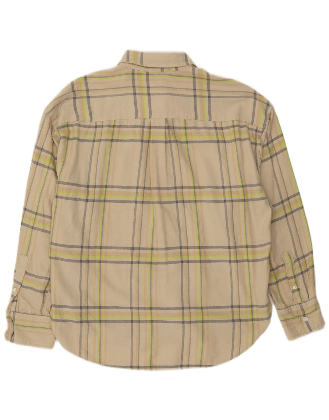 LEVI'S Mens Relaxed Flannel Shirt Small Beige Check Cotton