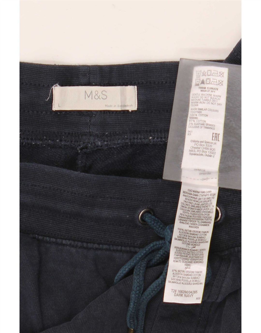 Pantaloni scurți sport pentru bărbați Marks & Spencer, mari, albastru, bumbac