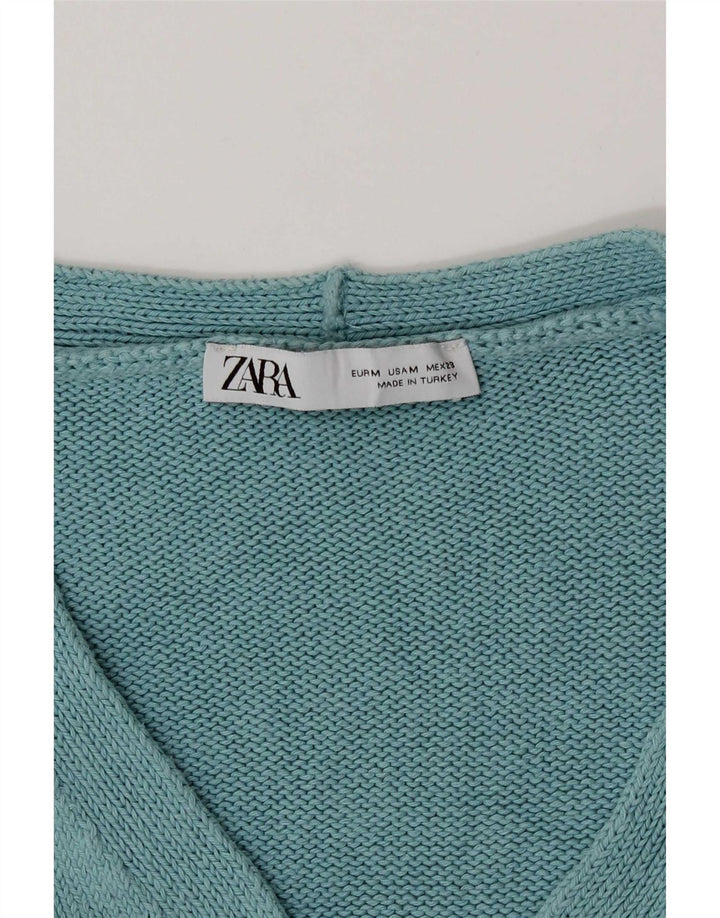 Pulover cardigan pentru femei Zara UK 12 Turcoaz mediu