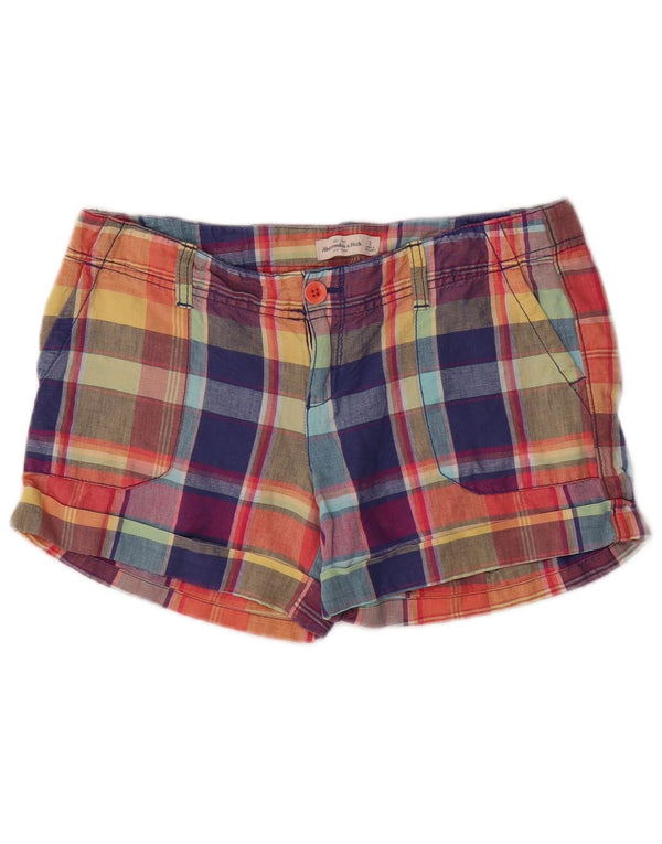 Pantaloni scurti chino pentru femei Abercrombie & Fitch US 2 XS W30 Multicolor Check