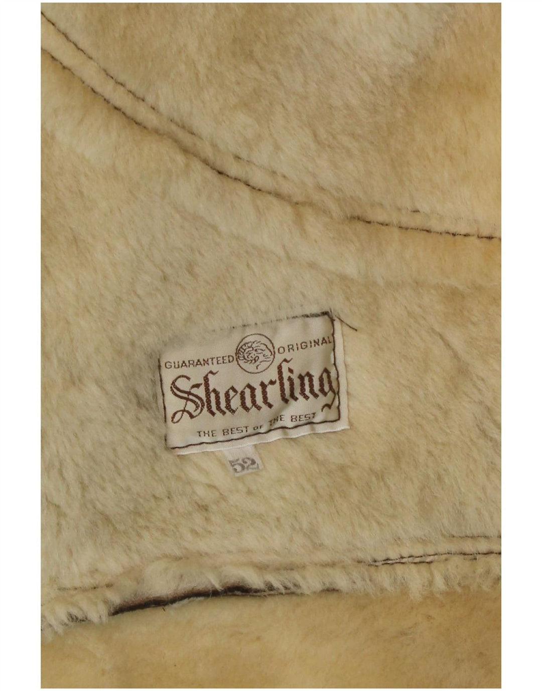 Jachetă vintage pentru bărbați din shearling IT 52 XL maro din shearling