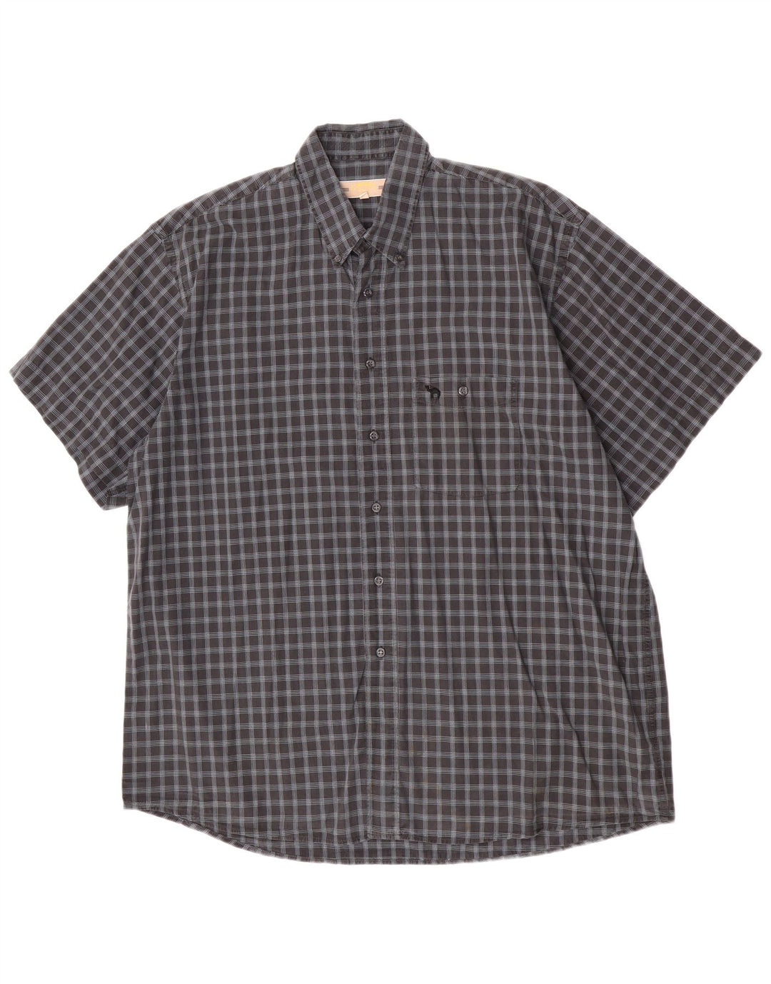 Cămașă cu mânecă scurtă pentru bărbați Camel Active XL, bumbac cu carouri gri