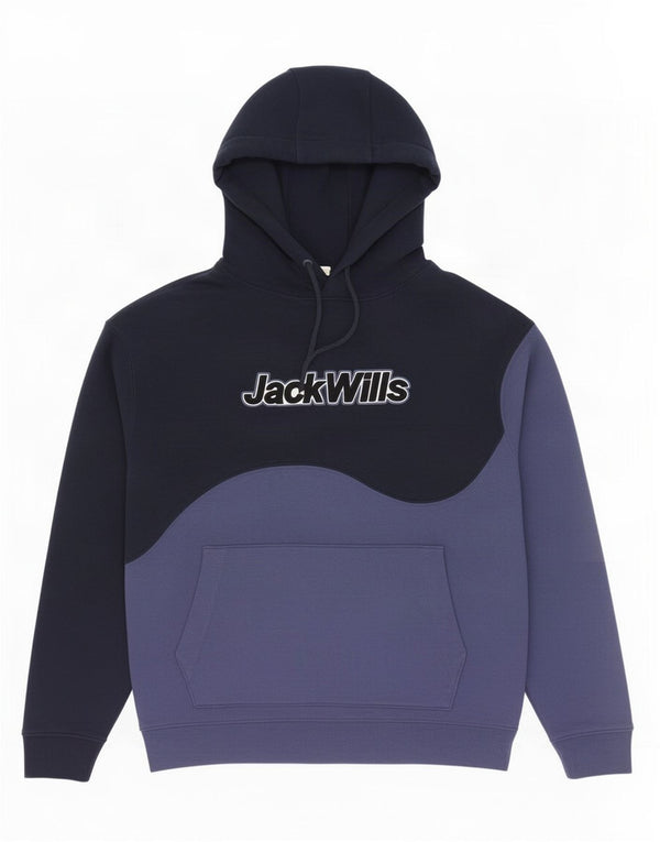 Pulover Jack Wills pentru bărbați, cu grafică supradimensionată, cu capota mică, albastru marin