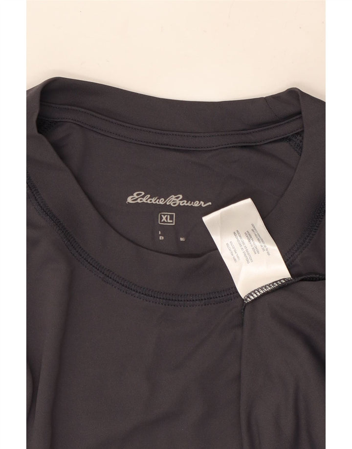 EDDIE BAUER Top grafic pentru bărbați cu mânecă lungă XL poliester gri