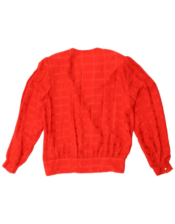 Bluză vintage cu mâneci lungi pentru femei UK 14 Medium Red Check