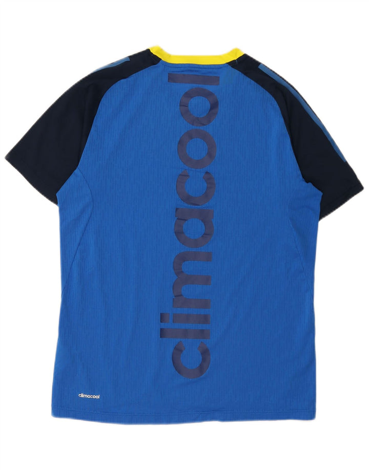 Tricou pentru bărbați Adidas Climacool Graphic Top Mediu Albastru Poliester Bloc de culoare